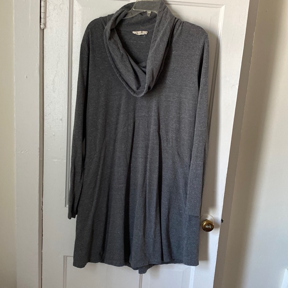 Synergy Cowl Neck Grey Dress with Pockets size xl